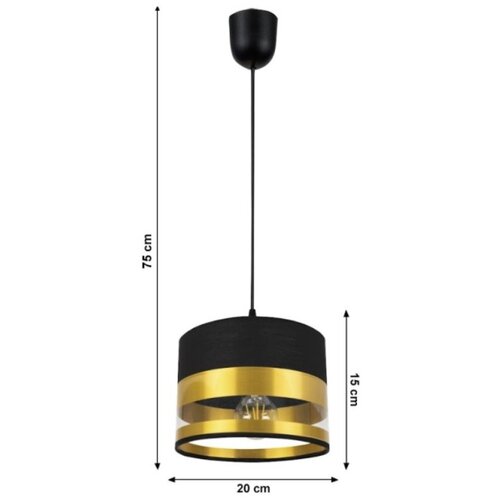  Luster na sajli MILO 1xE27/60W/230V zlatna/crna Slike