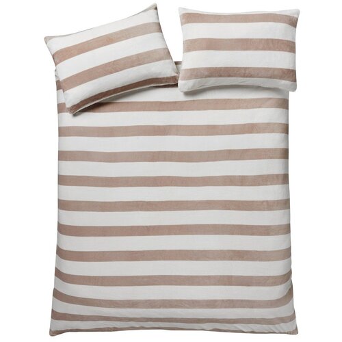 Catherine Lansfield Enojna posteljnina iz sherpa flisa v naravni barvi 135x200 cm Cosy Sherpa Stripe &amp;ndash; Slike