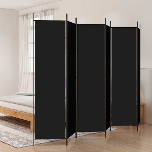  pregrada s 6 panela crna 300x200 cm od tkanine Slike