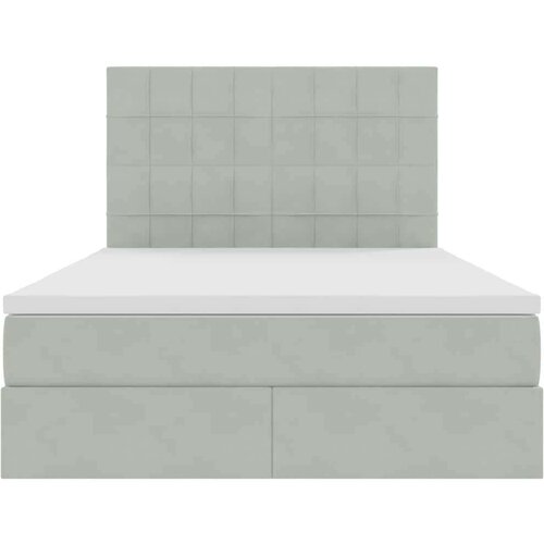  Krevet S LED lampica Svijetlo siva 140 x 200 cm Bar&amp;scaron;un Slike