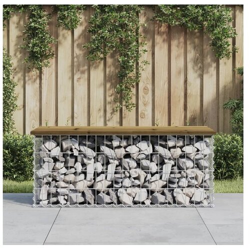 vidaXL Klupa s gabionskim dizajnom 103 x 44 x 42 cm od borovine Cijene