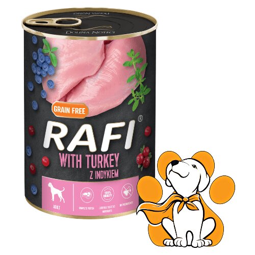 Rafi Dog Grain Free Turkey 400g, Vlažna Hrana Za Pse Sa Ćuretinom Cene