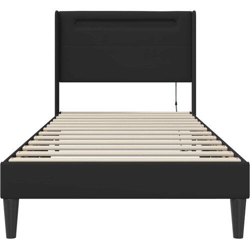 Krevetna konstrukcija Crna 90 x 190 cm Umjetna koža Slike
