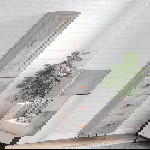 vidaXL Visoka komoda siva sonome 34 5x34x180 cm od konstruiranog drva Cene
