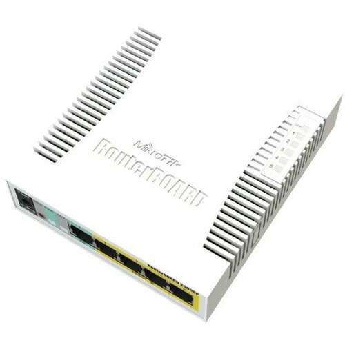 MikroTik RB260GSP, Switch, CSS106-1G-4P-1S, 5x RJ45 1000Mb/s, 1x SFP, 4x Passive PoE (55) Slike