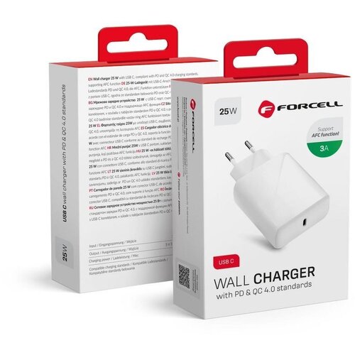 Univerzalni putni punjač Forcell s USB C utičnicom - 3A 25W s PD i QC 4.0 funkcijom Slike