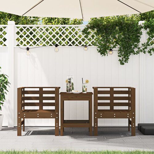  Vrtne stolice 2 kom boja meda 61,5x53x71 cm od masivne borovine Slike