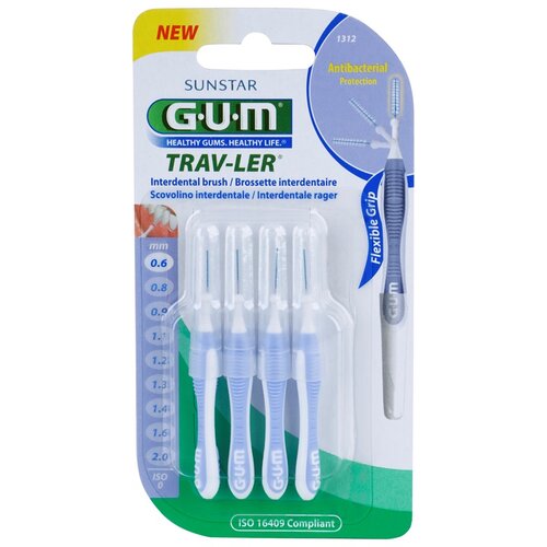 GUM Trav-Ler medzobne &amp;scaron;četke 4 kos 0,6 mm 4 kos Slike