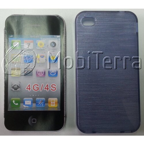  Gumijasti / gel etui Jelly Plum za Apple iPhone 4 4S - modri Slike
