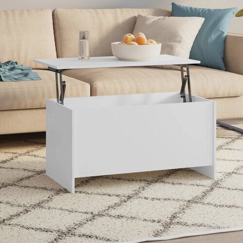 The Living Store Klubska mizica bela 102x55,5x52,5 cm konstruiran les - Klubska Mizica, (21573506) Slike