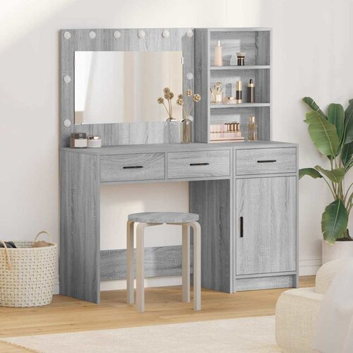  Toaletni stol 2 kom. Siva 78,5 x 41 x 135 cm Konstruirano drvo Slike