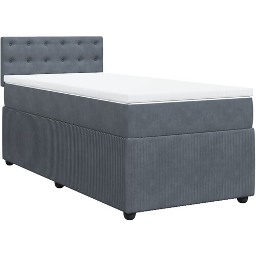 Maison Chic Box spring postelja - Vzmetna postelja z vzmetnico temno siv 90x190 cm žamet SL5503, (21904702) Slike