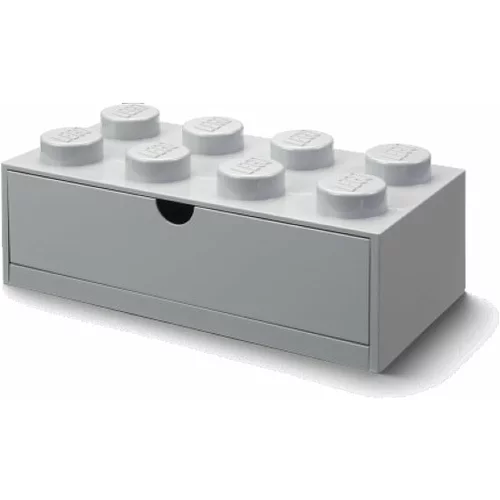 Lego Siva škatla za pisalno mizo s predalom za kocke LEGO®, 31,6 x 11,3 cm