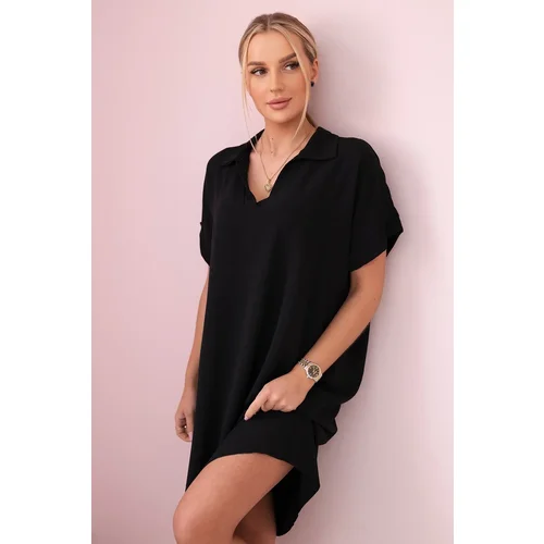 Kesi Włoski V-neck dress with collar black