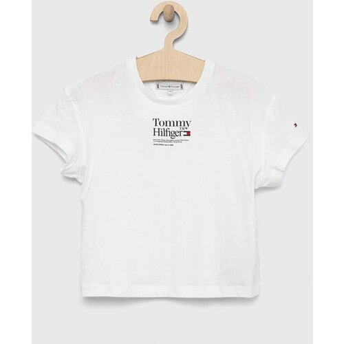 Tommy Hilfiger Otro&amp;scaron;ka bombažna kratka majica bela barva Slike