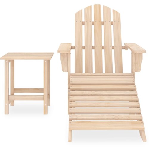Maison Chic Vrtni Stoli - Stol za vrt Adirondack z naslonom za noge in mizo les jelke JS607, (21877751) Slike