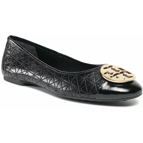 Tory Burch Balerinke Claire Quilted Ballet 150824 Perfect Black / Silver / Gold 001