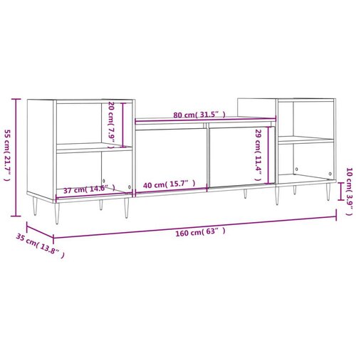 vidaXL TV omarica sonoma hrast 160x35x55 cm inženirski les Cene