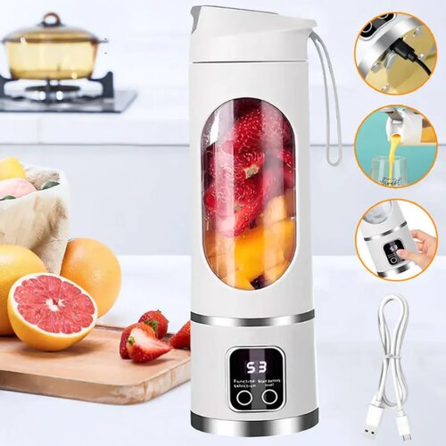 prenosivi mini blender 450 ml za smutije, sokove i &scaron;ejkove bela Cene