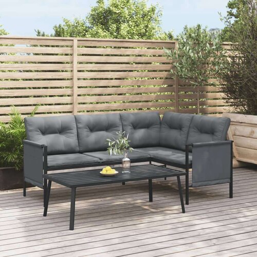 vidaXL Vrtni stolić za kavu antracit 110 x 55 x 35 cm čelični Cene