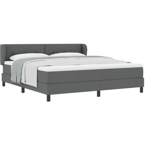 VidaXL Box Spring Krevet s Madracem Tamno Siva 180x200 cm Tkanina Slike