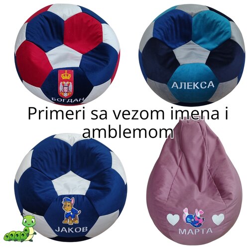 Gusenica lazy bag crni - mogućnost personalizacije - bez veza, obim 210cm, visina 90cm - do 5god Slike