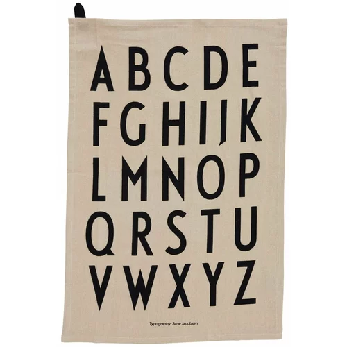 Design Letters Bež bombažna kuhinjska krpa Alphabet, 40 x 60 cm