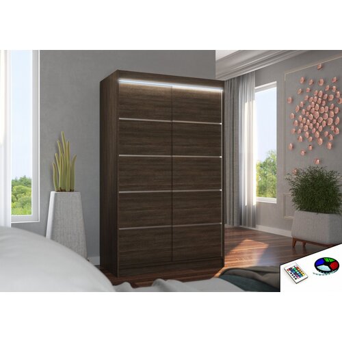 ADRK Klizni ormar BENISSO s LED rasvjetom, 120 cm - �OKOLADA Cijene