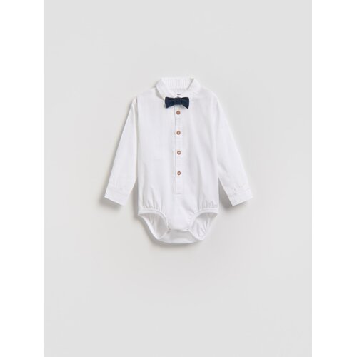 Reserved Elegantni bodi s leptir-mašnom - bijela Cene