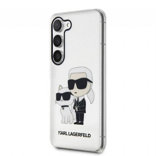 Karl Lagerfeld Originalen ovitek KLHCS23MHNKCTGT za Samsung Galaxy S23 Plus 5G prozoren ovitek z ble&amp;scaron;čicami - Glitter IML NFT Full Bodies Slike