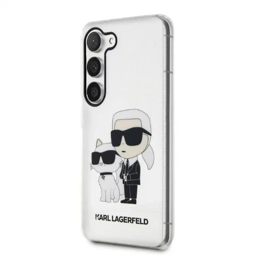 Karl Lagerfeld Originalen ovitek KLHCS23MHNKCTGT za Samsung Galaxy S23 Plus 5G prozoren ovitek z bleščicami - Glitter IML NFT Full Bodies