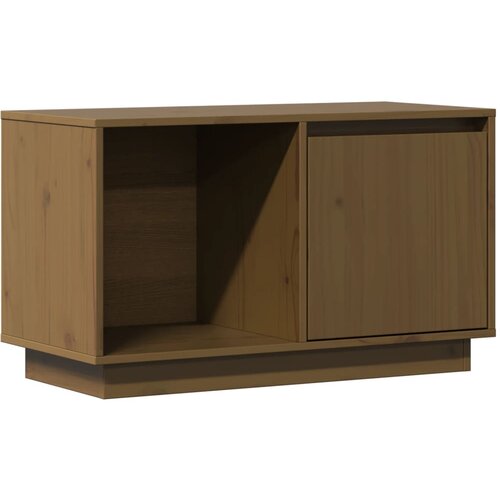 Maison Chic TV omarica - TV stojalo - Televizijska omarica medeno rjava 74x35x44 cm trdna borovina, (21700585) Slike