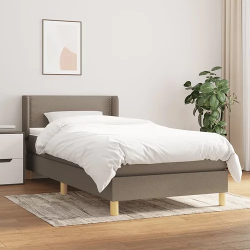 vidaXL Box spring postelja z vzmetnico taupe 100x200 cm blago