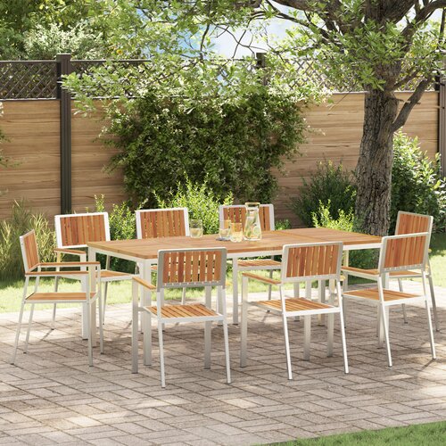 vidaXL Stacking Garden Chairs 8 pcs 54.5x56x87 cm Solid Wood Acacia, Stackable Garden Chairs 4 pcs Solid Wood Acacia and Metal Cijene