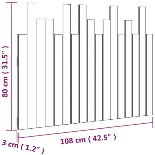  Zidno uzglavlje bijelo 108 x 3 x 80 cm od masivne borovine Slike
