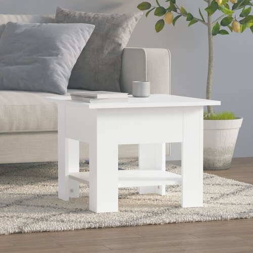 Furnova Klubska mizica bela 55x55x42 cm iverna plo&amp;scaron;ča, (21913908) Slike