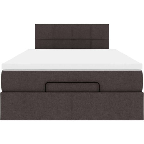 VidaXL okvir za krevet s madraca tamnosmeđi 120x190 cm od tkanine Slike