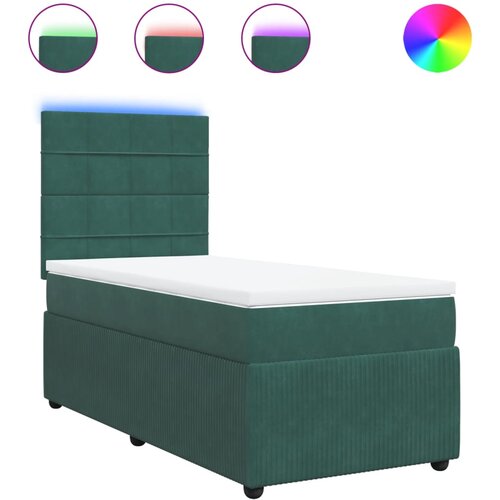 Maison Chic Box spring postelja - Vzmetna postelja z vzmetnico temno zelen 90x190 cm žamet SL16840, (21895305) Cene