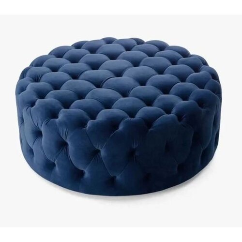 Woody Fashion tabure nilka kapitone pouffe 70 dark blue Slike