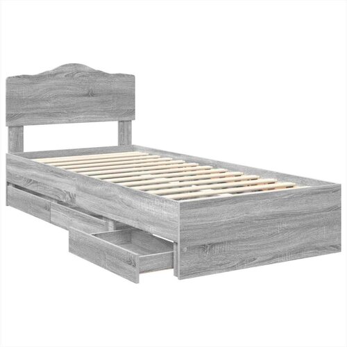  Okvir za krevet Siva Sonoma 90 x 200 cm Inženjersko Drvo - Sivi hrast sonoma 90 x 200 cm Slike