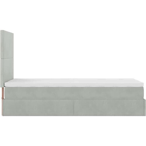 VidaXL okvir kreveta s madracima svijetlosivi 100x200 cm bar&amp;scaron;unasti Slike