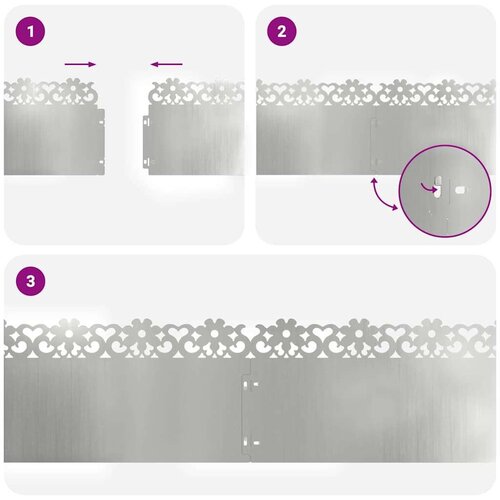 VidaXL Rubnjaci za travnjak 20 pcs Srebrno 103 x 0,05 x 22 cm Slike