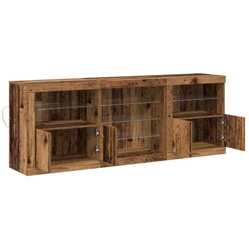  Bife s LED svjetlima Staro drvo 181 5x37x67 cm Obrađeno drvo Slike