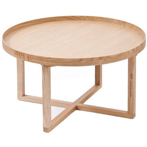 Wireworks Okrogla kavna mizica iz hrastovega lesa Round, Ø 66 cm Cene