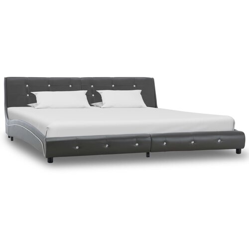 VidaXL Posteljni okvir sivo umetno usnje 180x200 cm Slike