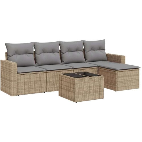 vidaXL 6-dijelni set vrtnih sofa s jastucima bež od poliratana Cene