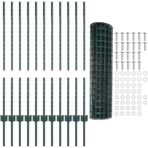 Euro ograda s postom 25 x 1 m Čelik premazan PVC-om Zelena Slike