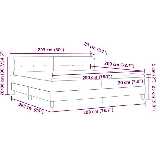 Box spring krevet Sivo-smeđa 200 x 200 cm tkanina Slike