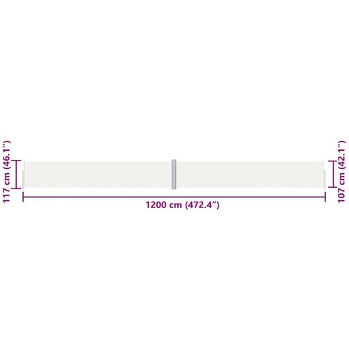  Uvlačiva bočna tenda krem 117 x 1200 cm Slike