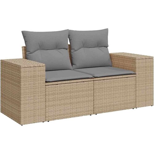 VidaXL 8-dijelni set vrtnih sofa od poliratana s jastucima bež Slike